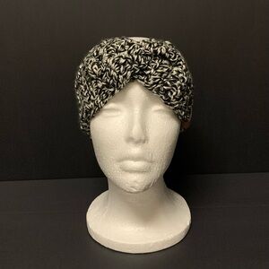 Black and White Crochet Ear Warmer Headband